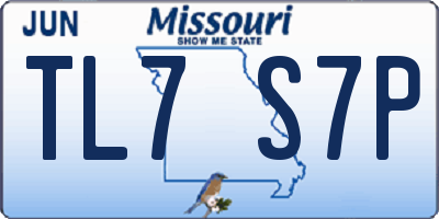 MO license plate TL7S7P