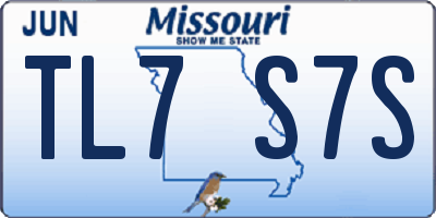 MO license plate TL7S7S