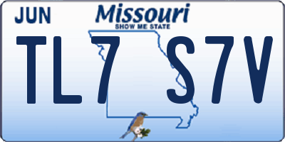 MO license plate TL7S7V