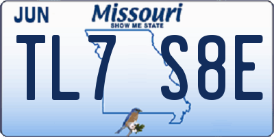 MO license plate TL7S8E