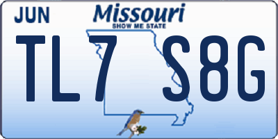 MO license plate TL7S8G