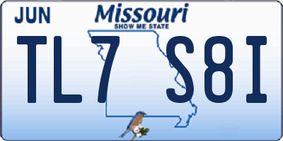 MO license plate TL7S8I