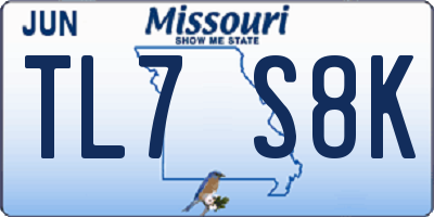 MO license plate TL7S8K
