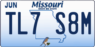 MO license plate TL7S8M