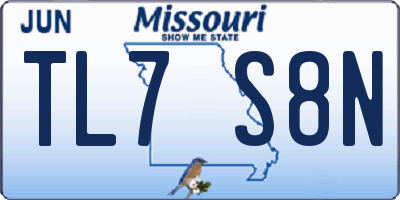MO license plate TL7S8N