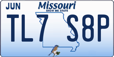 MO license plate TL7S8P