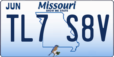 MO license plate TL7S8V