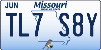 MO license plate TL7S8Y