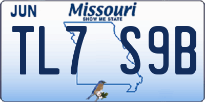 MO license plate TL7S9B