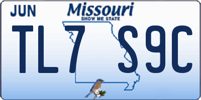 MO license plate TL7S9C