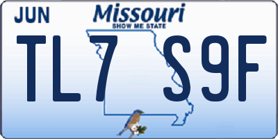 MO license plate TL7S9F