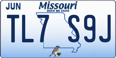 MO license plate TL7S9J
