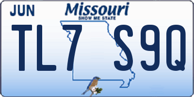 MO license plate TL7S9Q