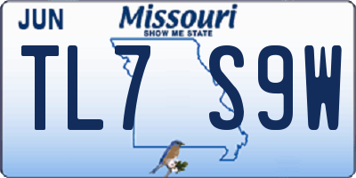MO license plate TL7S9W
