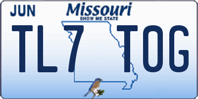 MO license plate TL7T0G