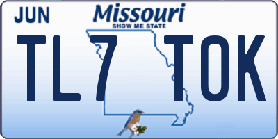 MO license plate TL7T0K