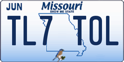 MO license plate TL7T0L