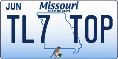 MO license plate TL7T0P