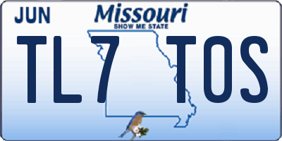MO license plate TL7T0S