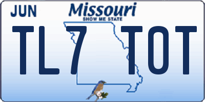 MO license plate TL7T0T