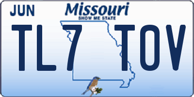 MO license plate TL7T0V