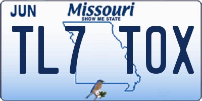 MO license plate TL7T0X