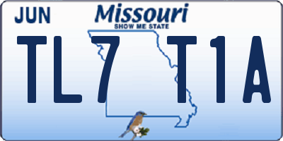 MO license plate TL7T1A