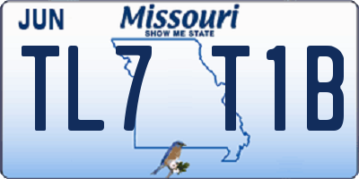 MO license plate TL7T1B