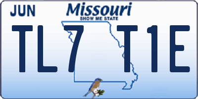 MO license plate TL7T1E