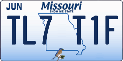 MO license plate TL7T1F
