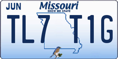 MO license plate TL7T1G