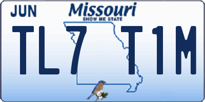 MO license plate TL7T1M