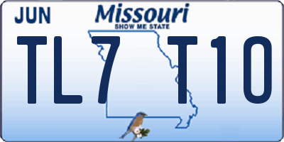 MO license plate TL7T1O