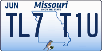 MO license plate TL7T1U