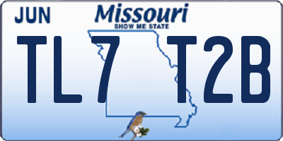 MO license plate TL7T2B