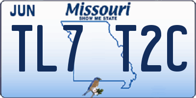 MO license plate TL7T2C