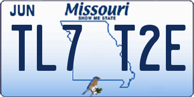 MO license plate TL7T2E