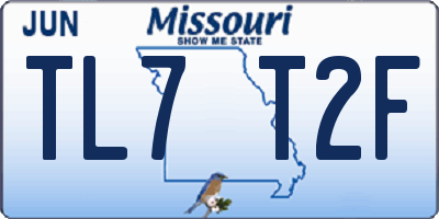 MO license plate TL7T2F