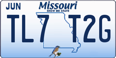 MO license plate TL7T2G