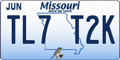 MO license plate TL7T2K