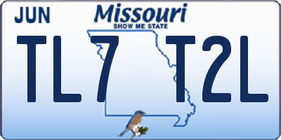 MO license plate TL7T2L