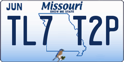 MO license plate TL7T2P