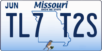 MO license plate TL7T2S