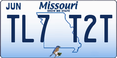 MO license plate TL7T2T