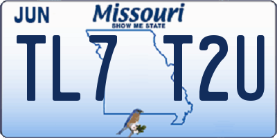 MO license plate TL7T2U