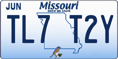 MO license plate TL7T2Y