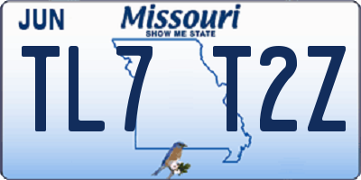 MO license plate TL7T2Z
