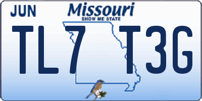 MO license plate TL7T3G