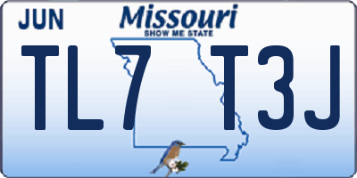 MO license plate TL7T3J