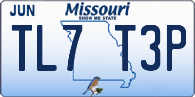 MO license plate TL7T3P